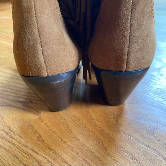 Sam Edelman Boots Women’s 6.5 Leather Suede Fringe Louie Side Zip Western - Picture 7 of 12